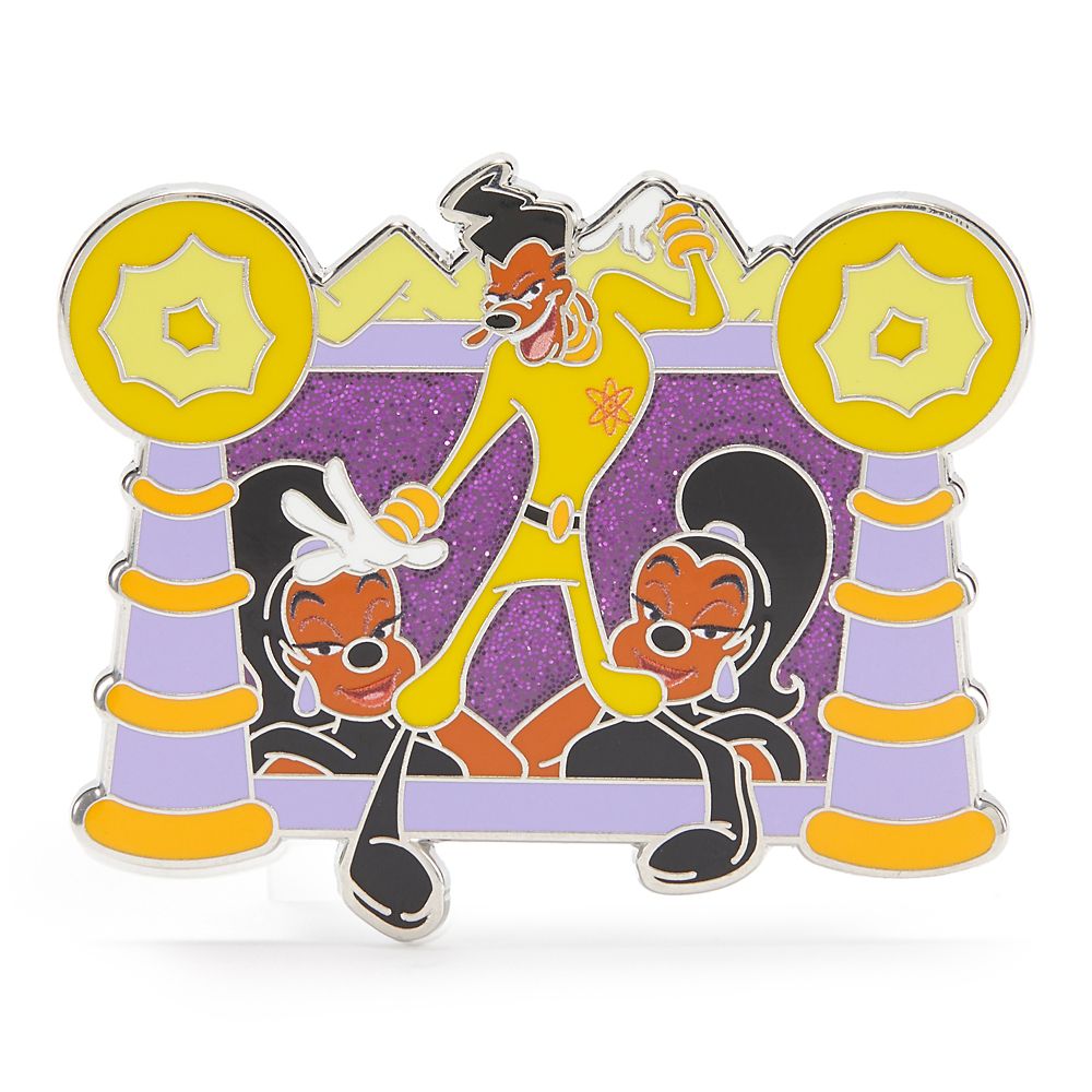 Powerline pin with two backup singers, purple glitter and large speaker props