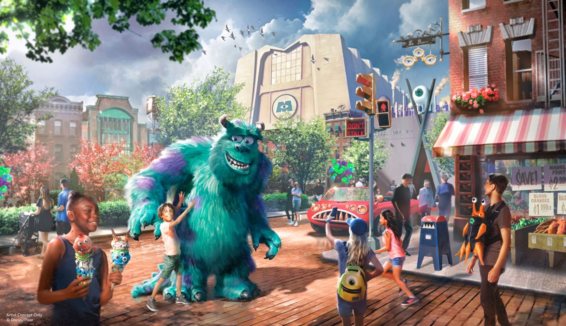 Official concept art of Monstropolis at Disney’s Hollywood Studios