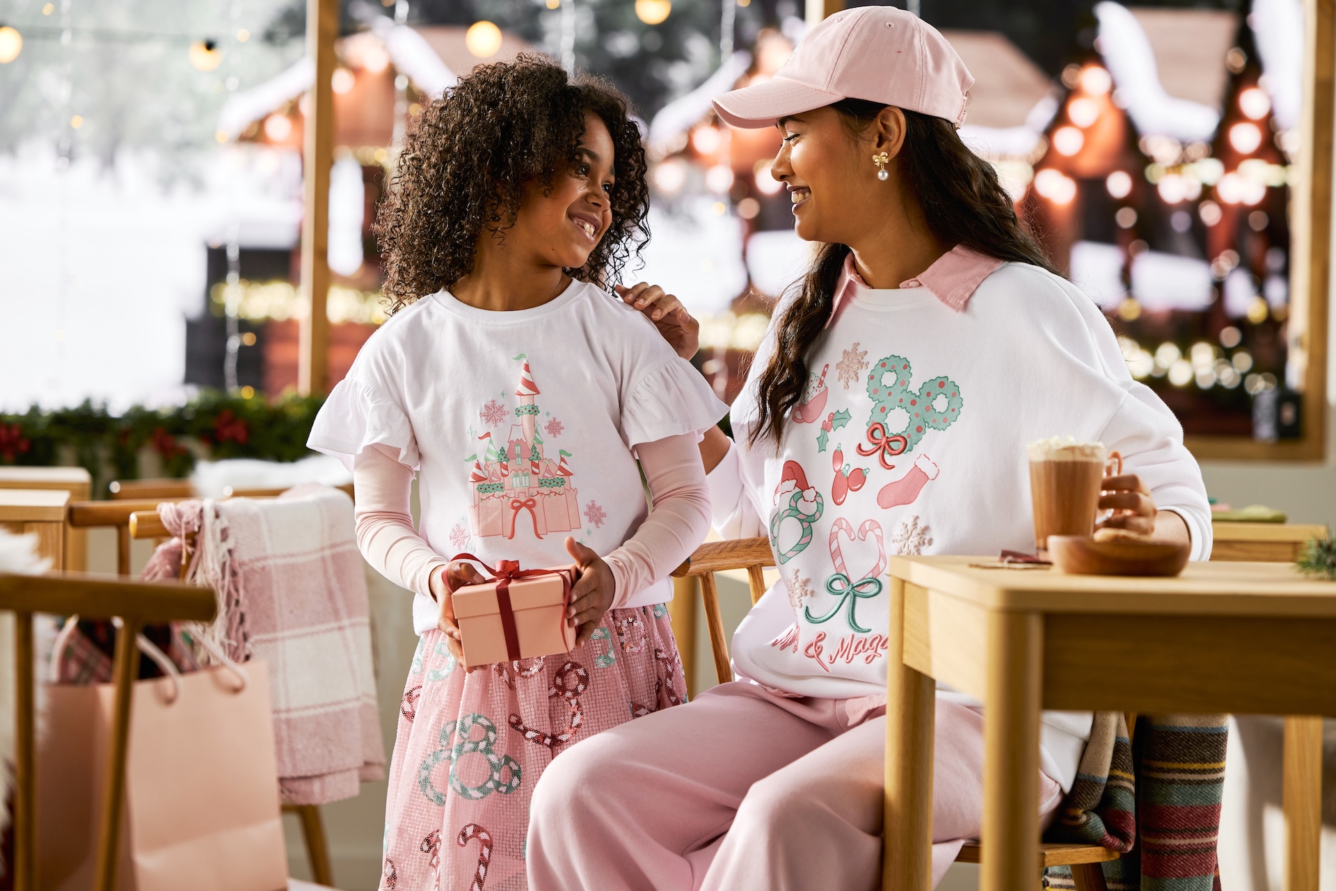 Disney Holiday Pastel shirts in pink, mint and white
