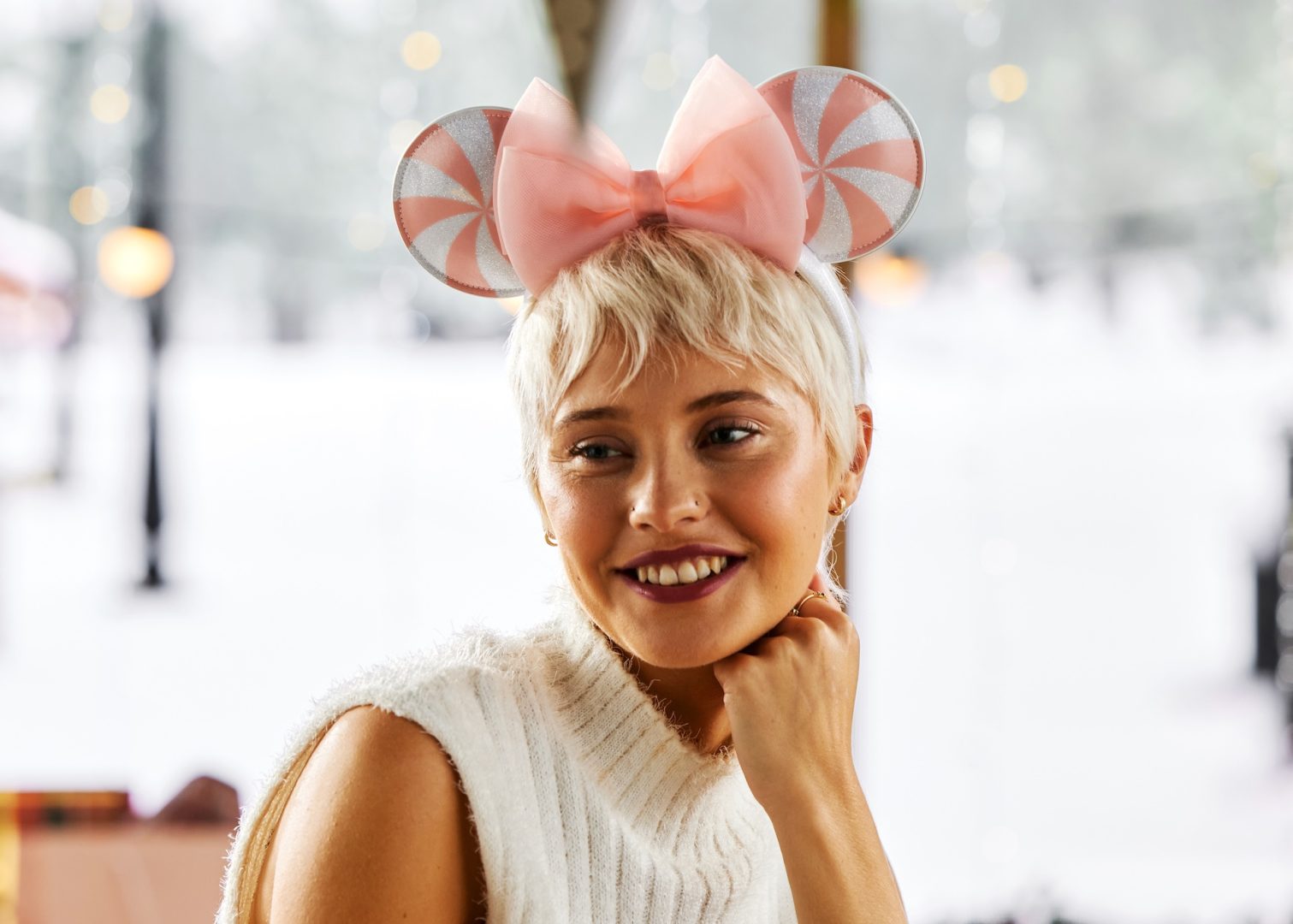 Disney Holiday Pastel pajamas in pink holiday prints