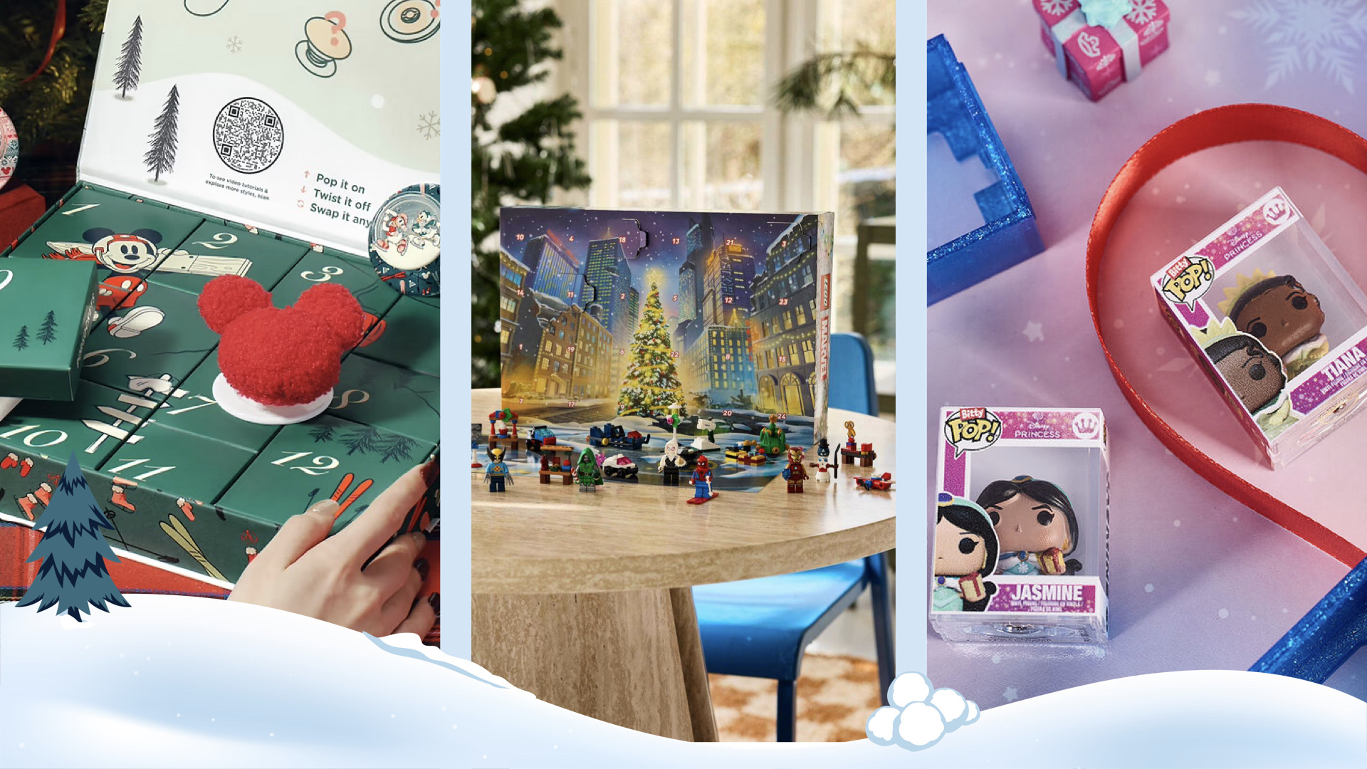 Disney Advent calendar assortment with Mickey, Marvel and Disney Princess designs