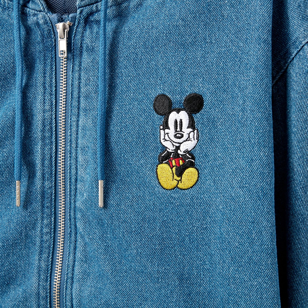 Additional detail view of the Mickey Mouse denim hoodie