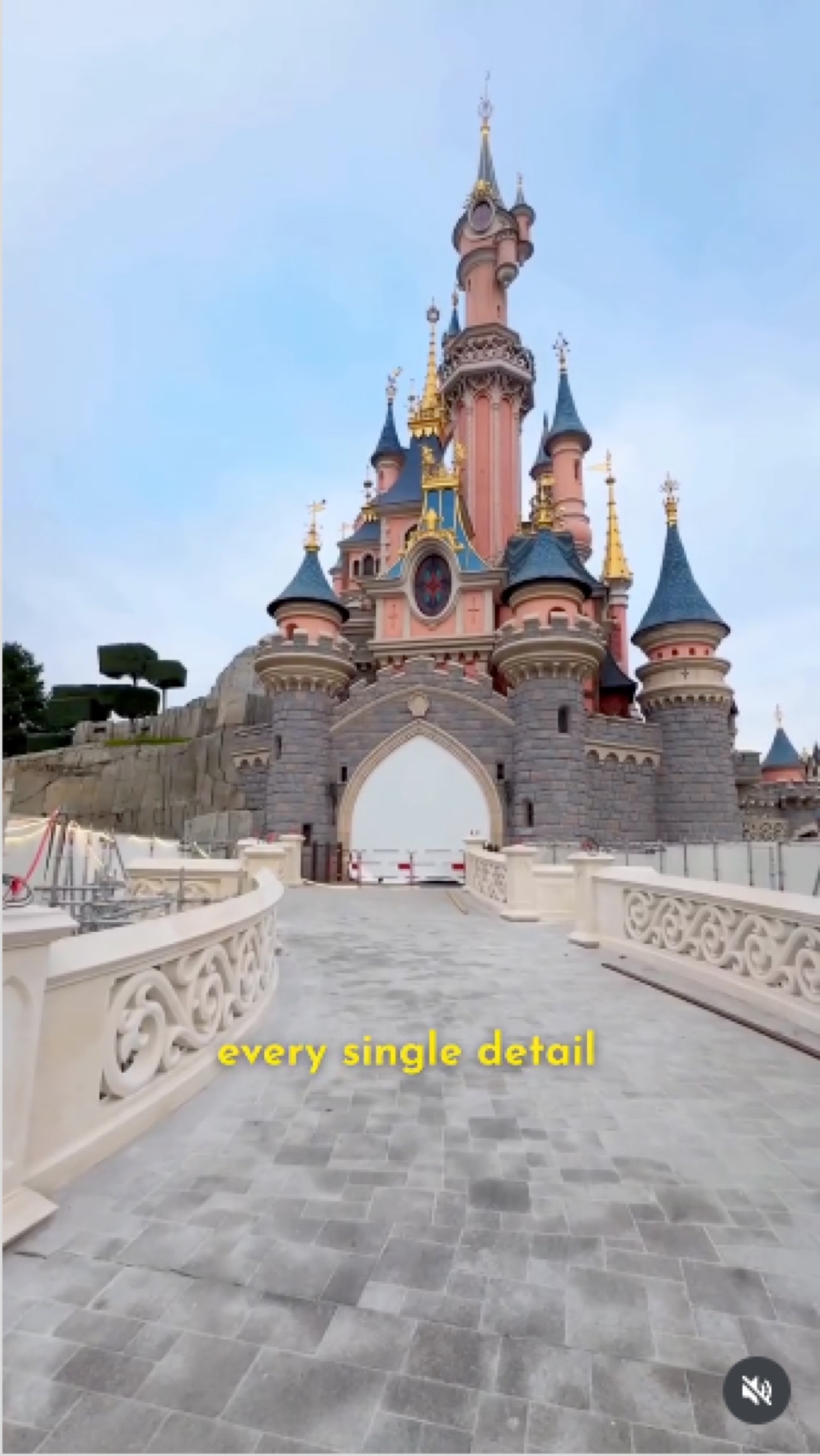 The restored bridge leading to Sleeping Beauty Castle at Disneyland Paris
