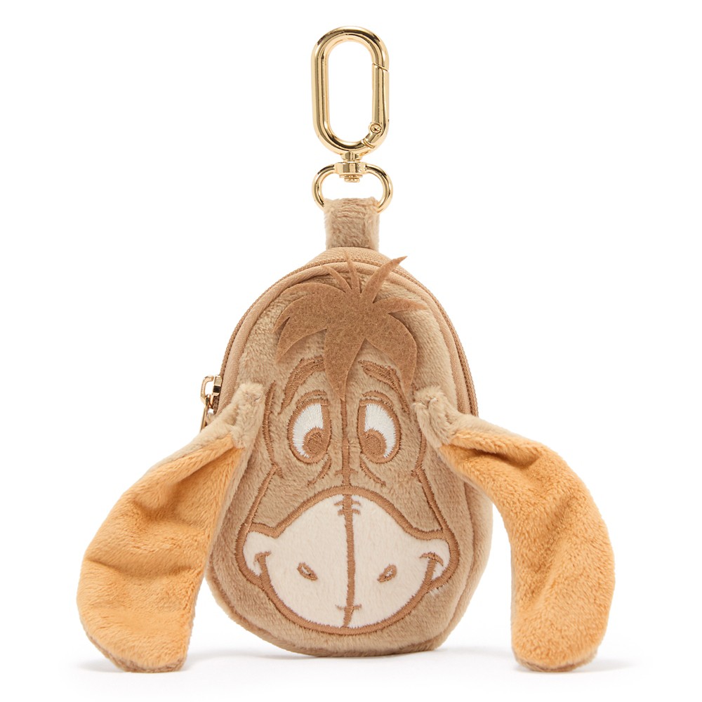 Eeyore plush coin purse bag charm with floppy ears and a goldtone clip