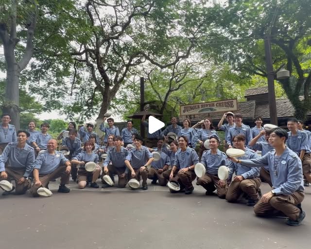 Jungle River Cruise skippers wearing their new costumes at Hong Kong Disneyland