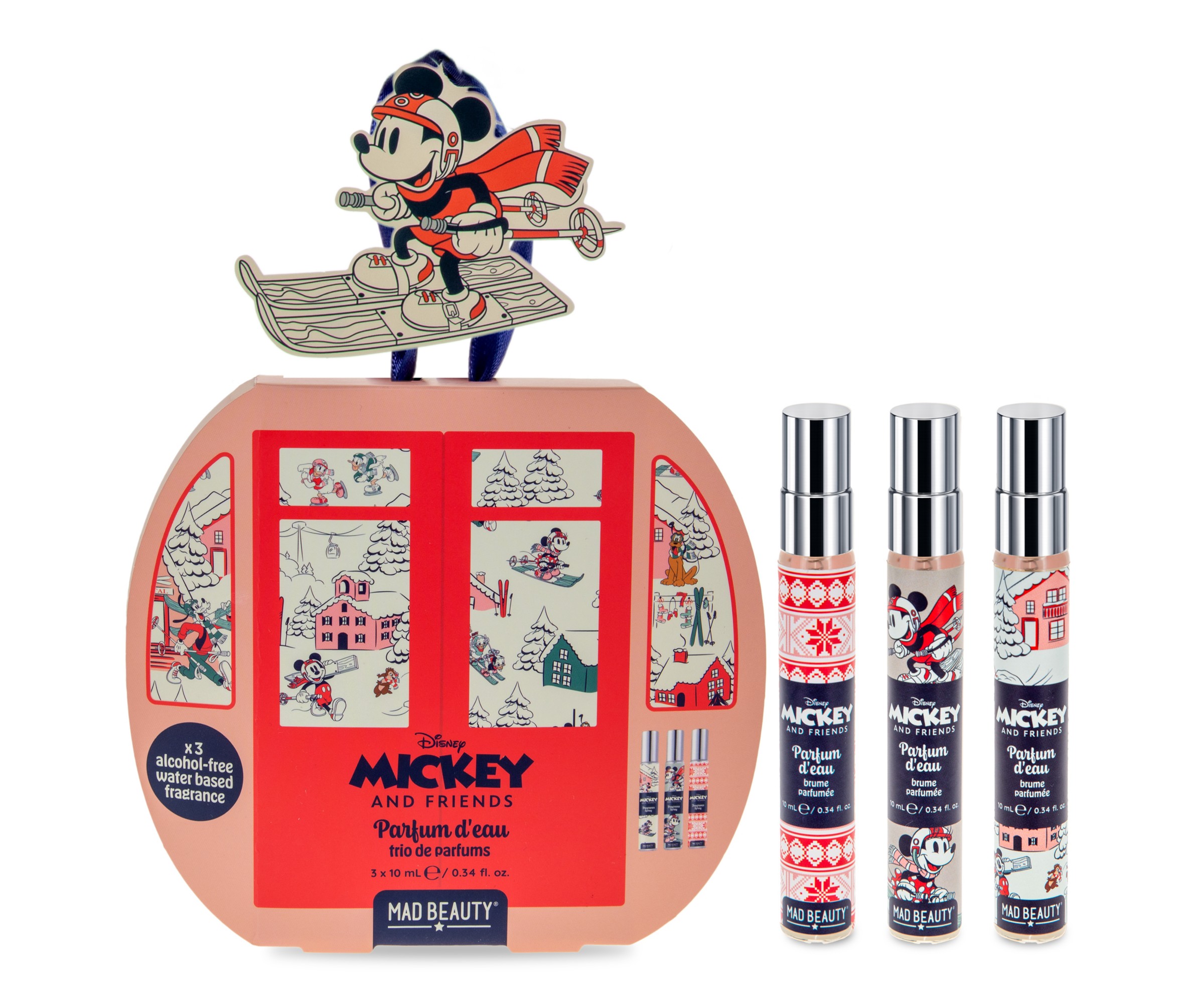 Mickey and Friends fragrance set with three perfume mists