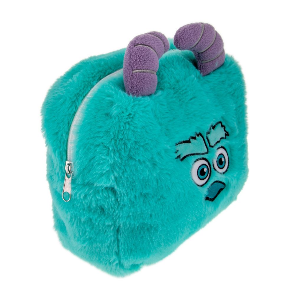 Angled view of the Sulley side and zipper on the Monsters, Inc. cosmetic bag