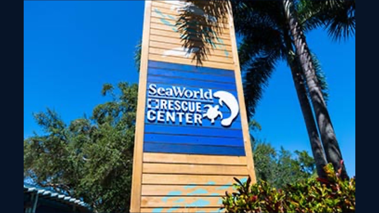 SeaWorld Rescue Center sign at SeaWorld Orlando
