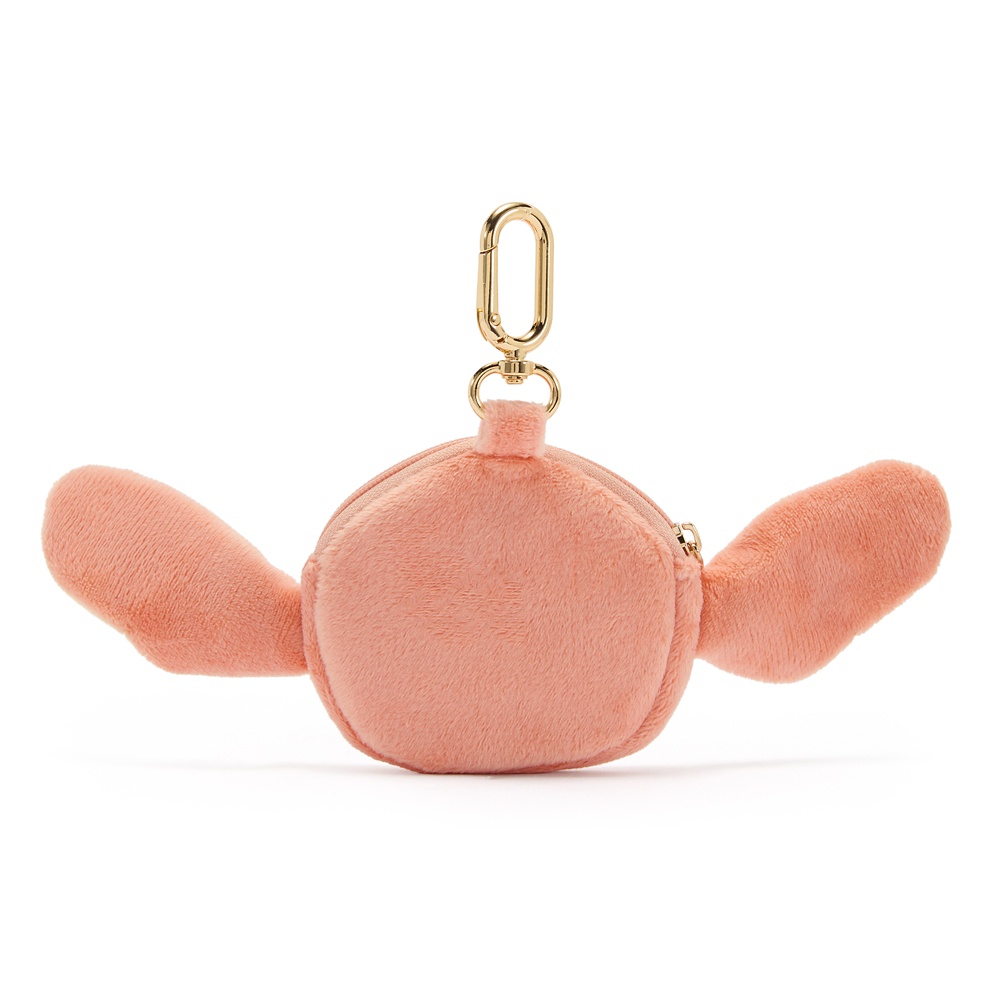 Back of the pink Stitch plush coin purse with oversized ears