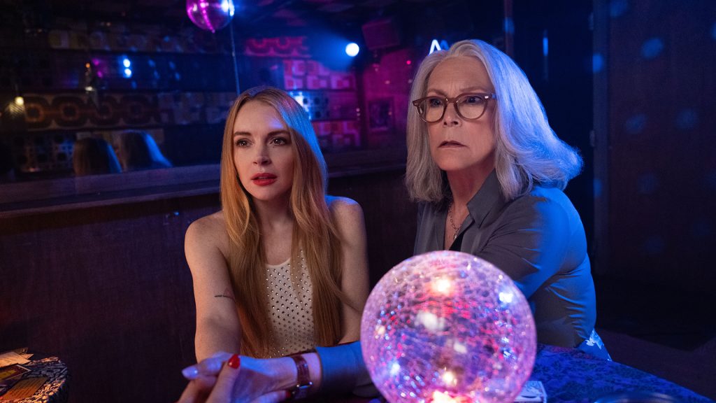 Jamie Lee Curtis, right, with Lindsay Lohan in Disney’s Freakier Friday