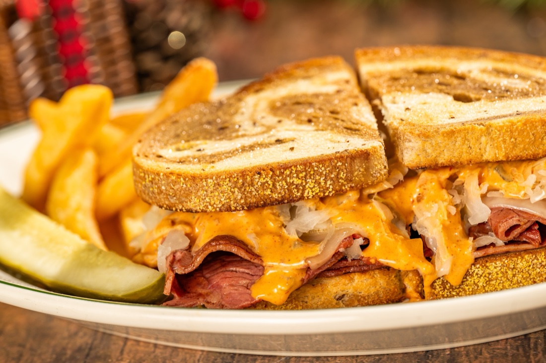 Classic Reuben sandwich served at The Plaza Restaurant during the 2026 holiday season