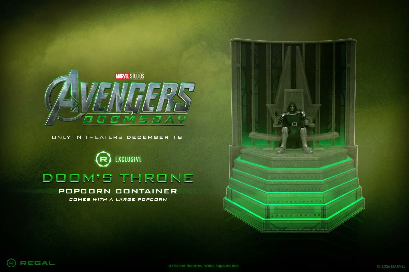 Doom's Throne popcorn container for Avengers: Doomsday