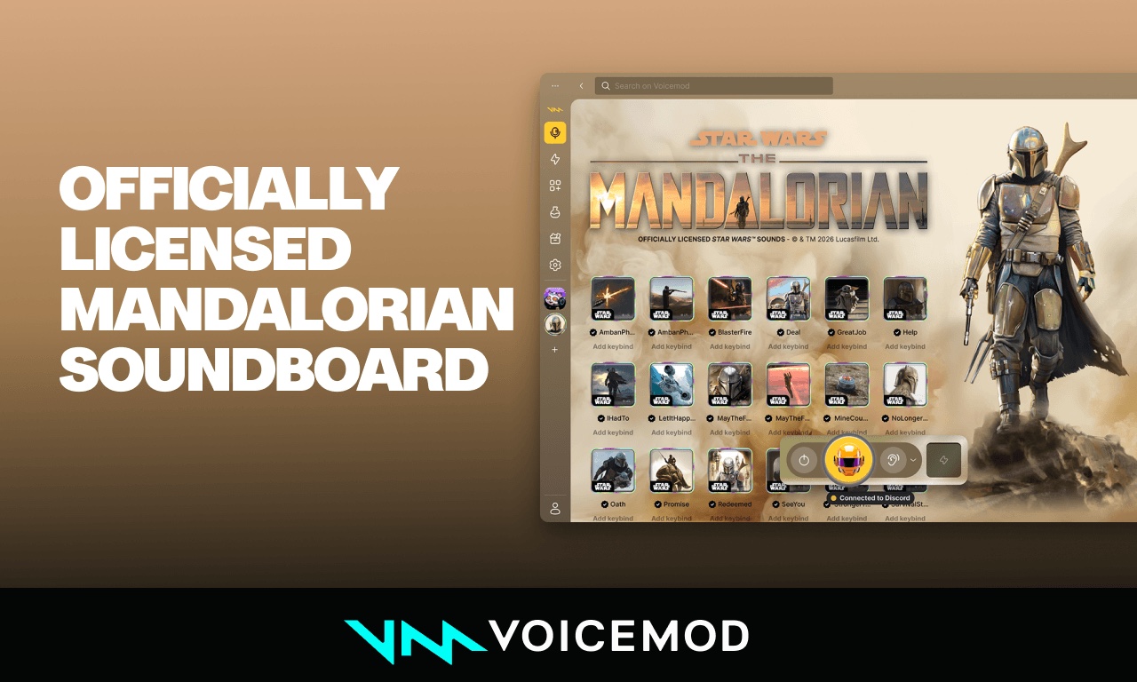 Official Voicemod artwork showing The Mandalorian soundboard