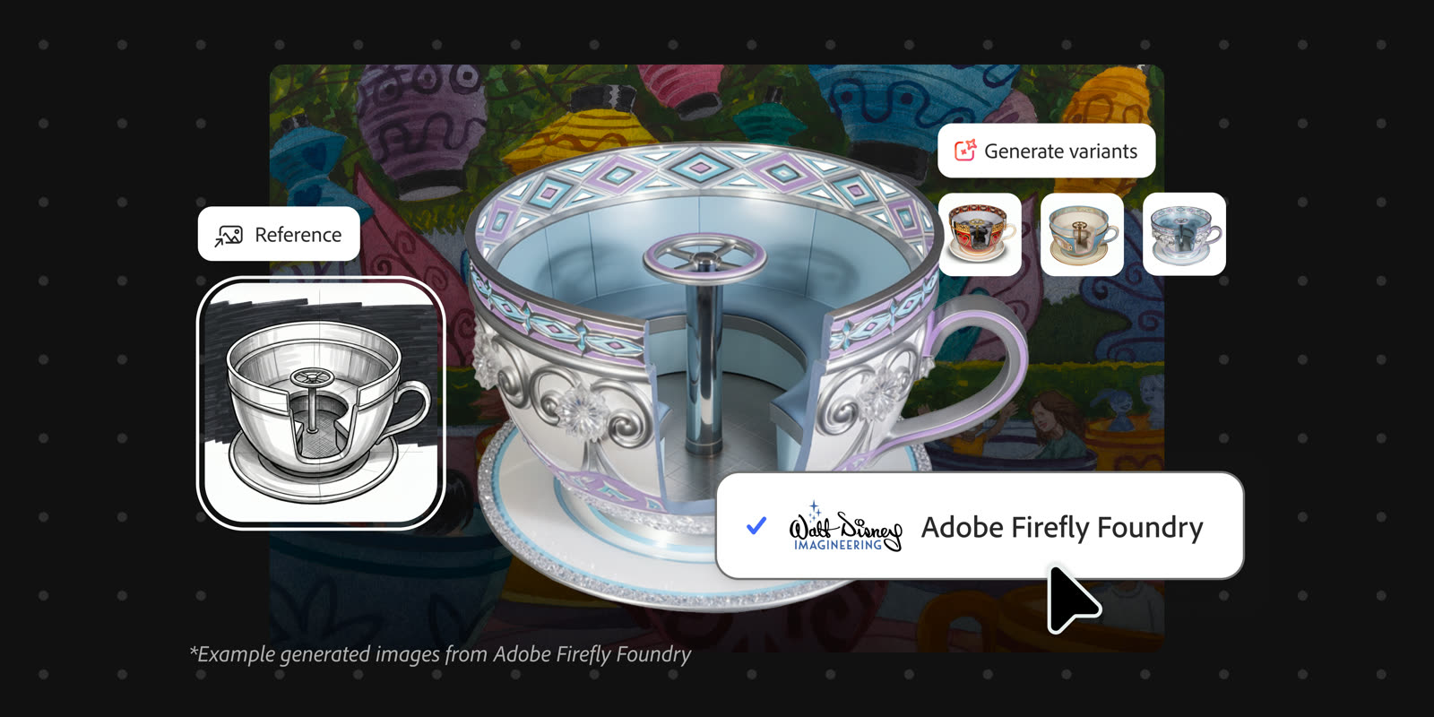 Adobe Firefly Foundry image for Disney Imagineering collaboration