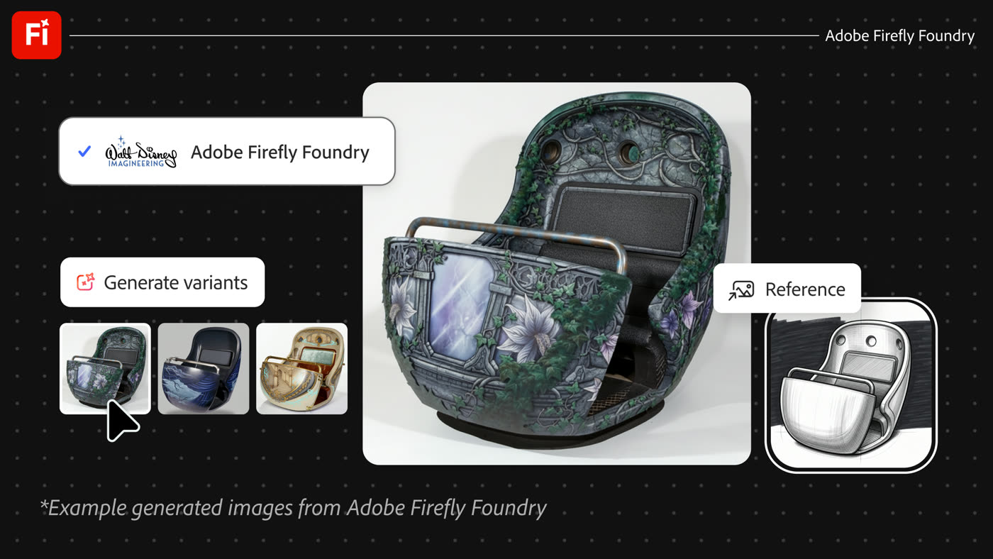 Adobe Firefly Foundry workflow image for Walt Disney Imagineering