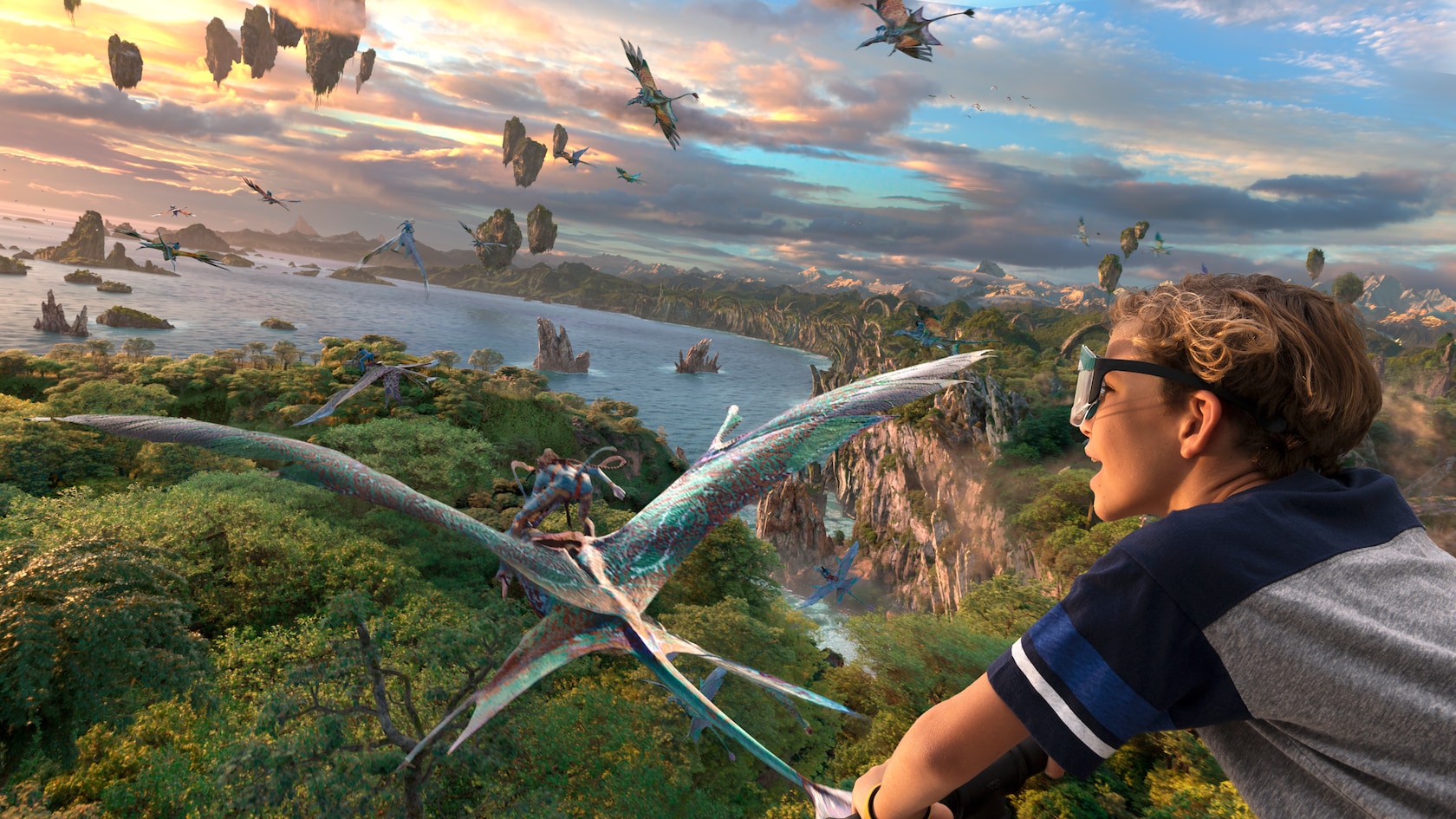 A guest rides Avatar Flight of Passage at Disney's Animal Kingdom