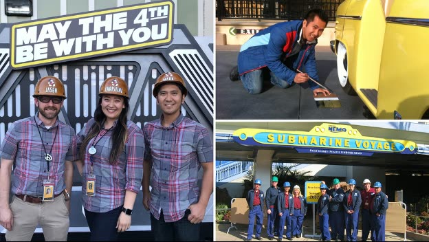 Mark Diwas with earlier Disneyland Resort project teams