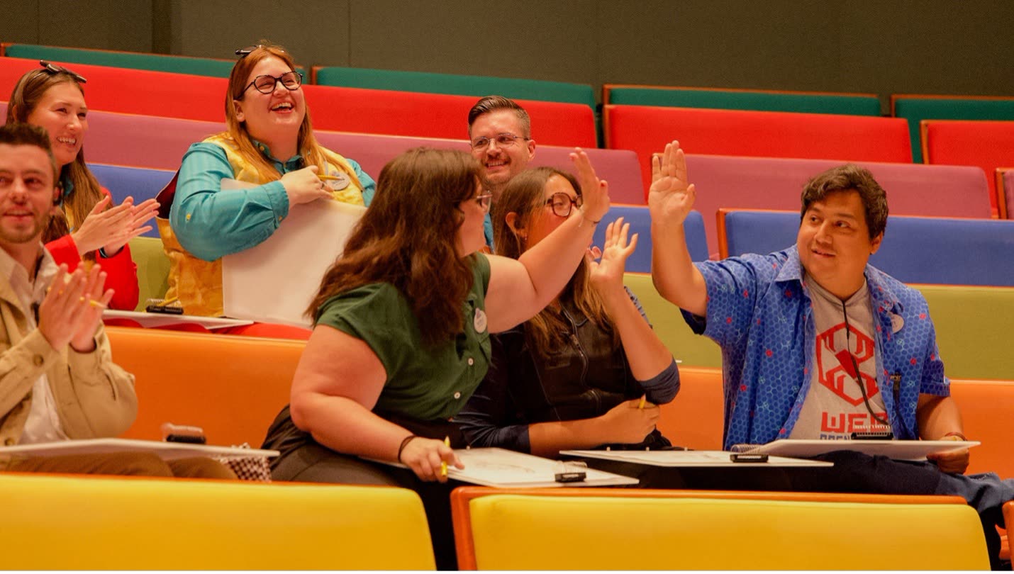 Disneyland cast members celebrate joining the Avengers Campus Test and Adjust team