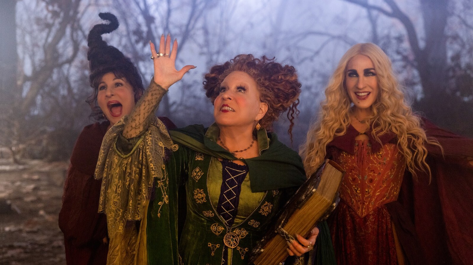 Kathy Najimy, Bette Midler and Sarah Jessica Parker as the Sanderson Sisters in Hocus Pocus 2