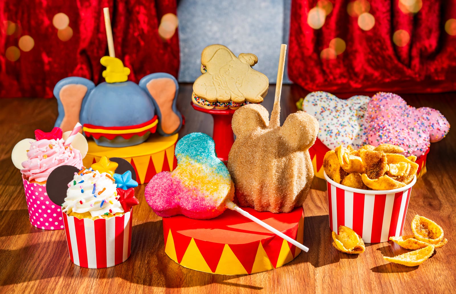 Circus-themed sweets and snacks displayed at Big Top Souvenirs in Magic Kingdom