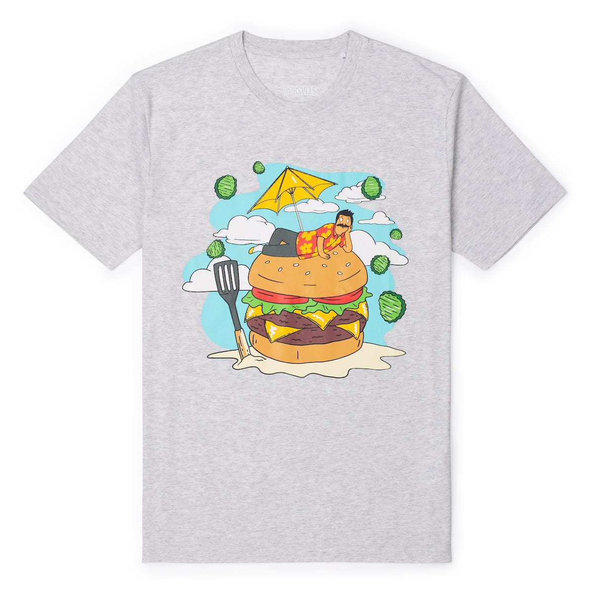 Bob's Burgers Bob on a Burger crewneck tee