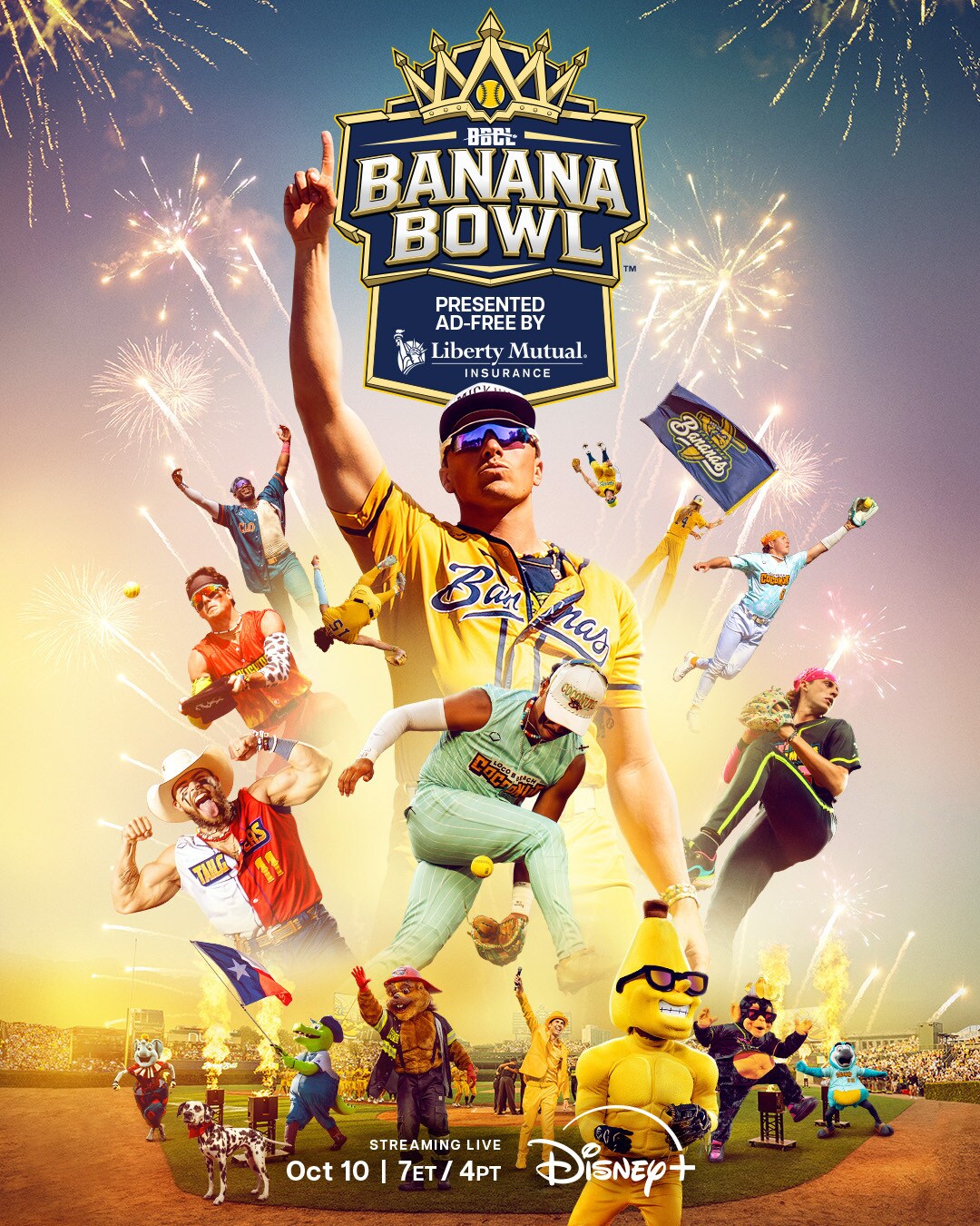 Banana Ball players and cast characters featured in Banana Bowl event artwork