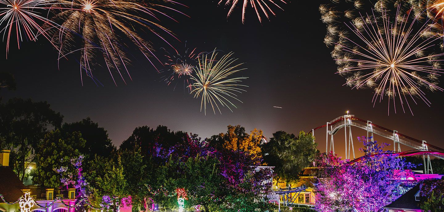 Fourth of July fireworks artwork for California's Great America Star-Spangled Nights