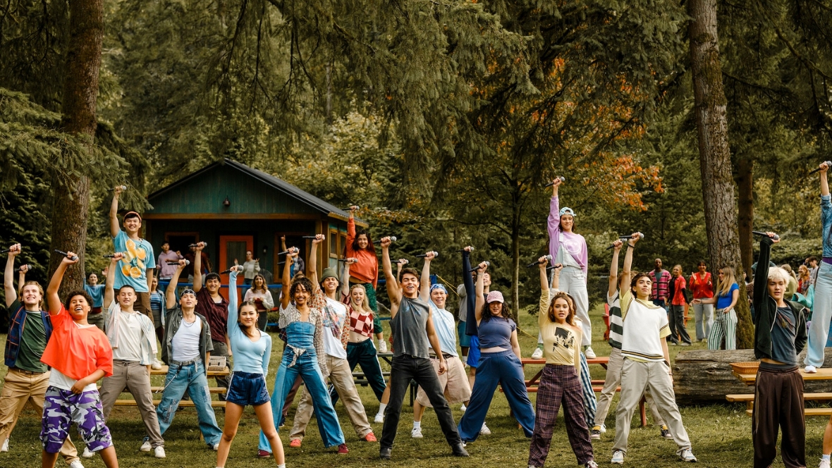 The Camp Rock 3 cast performs an outdoor musical number