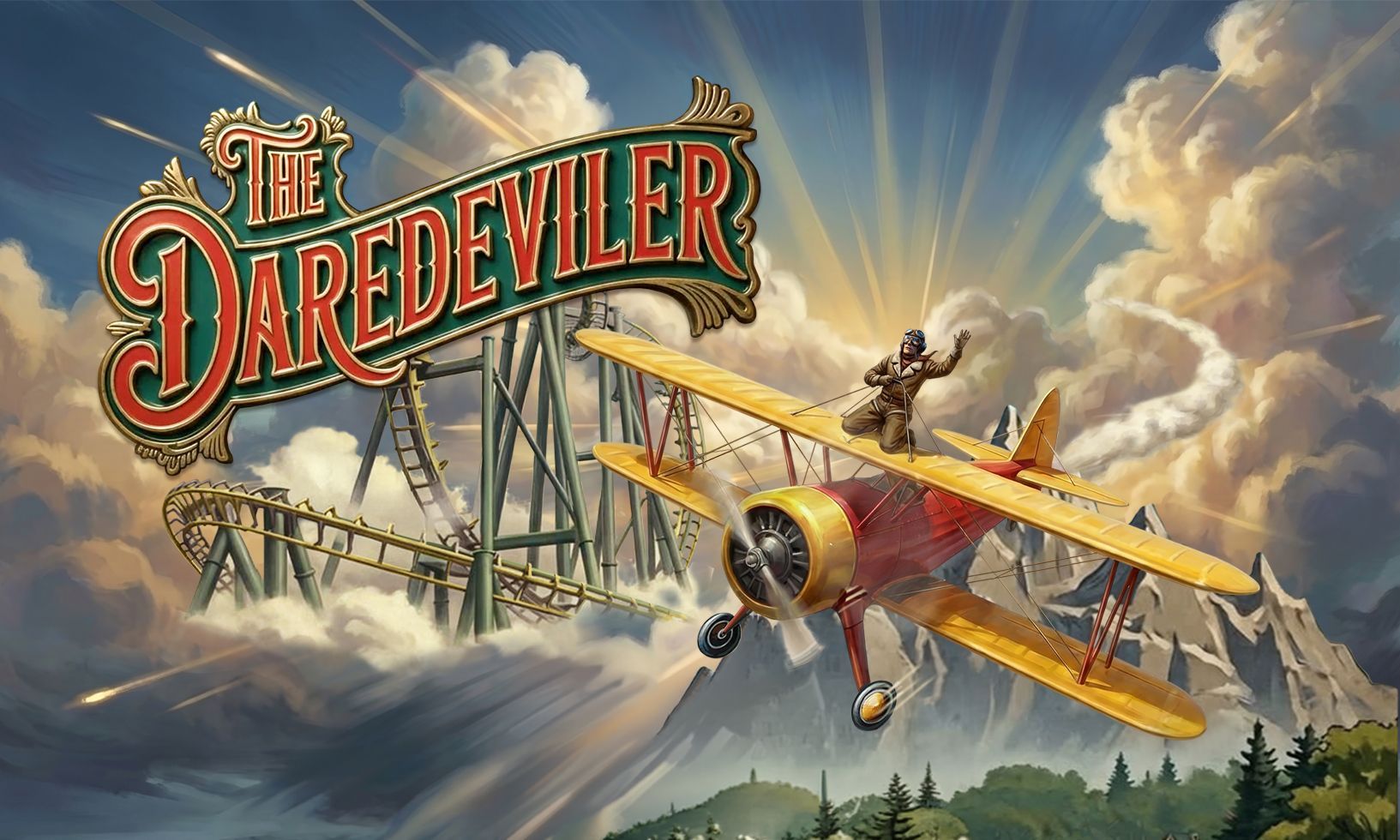 The DareDeviler logo, biplane and roller coaster track in official Canada's Wonderland artwork