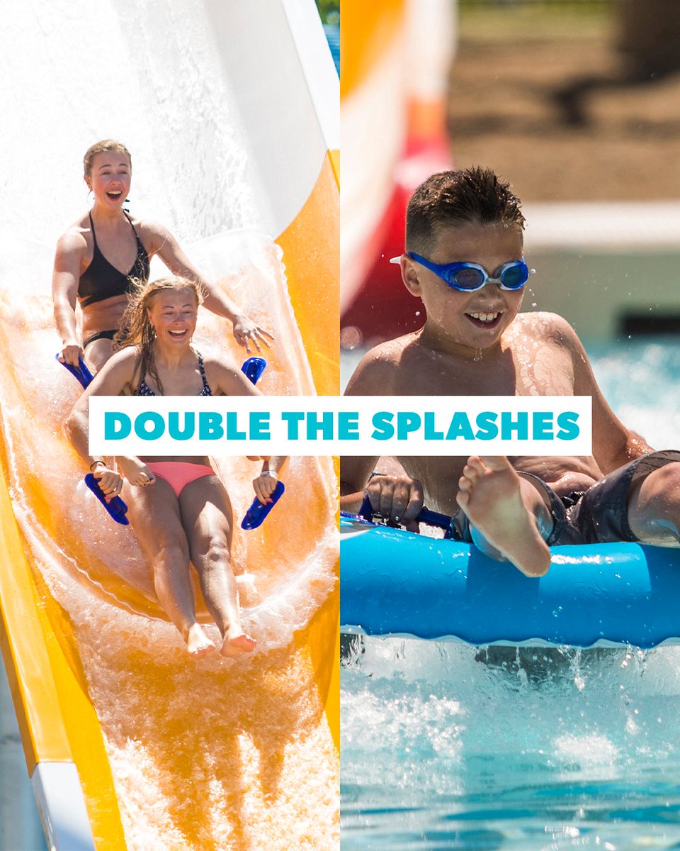 Cedar Point Shores flash sale artwork with a water slide and pool scene