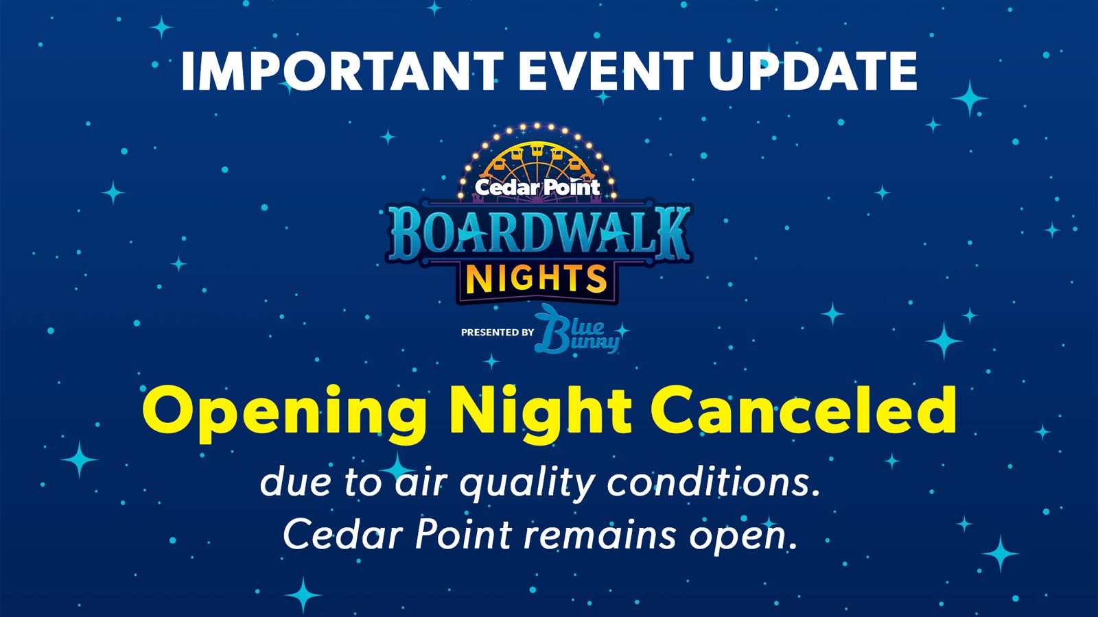 Cedar Point Boardwalk Nights opening night canceled due to air quality conditions