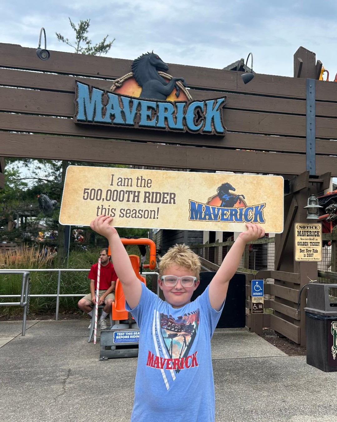 Maverick's 500,000th rider of Cedar Point's 2026 season