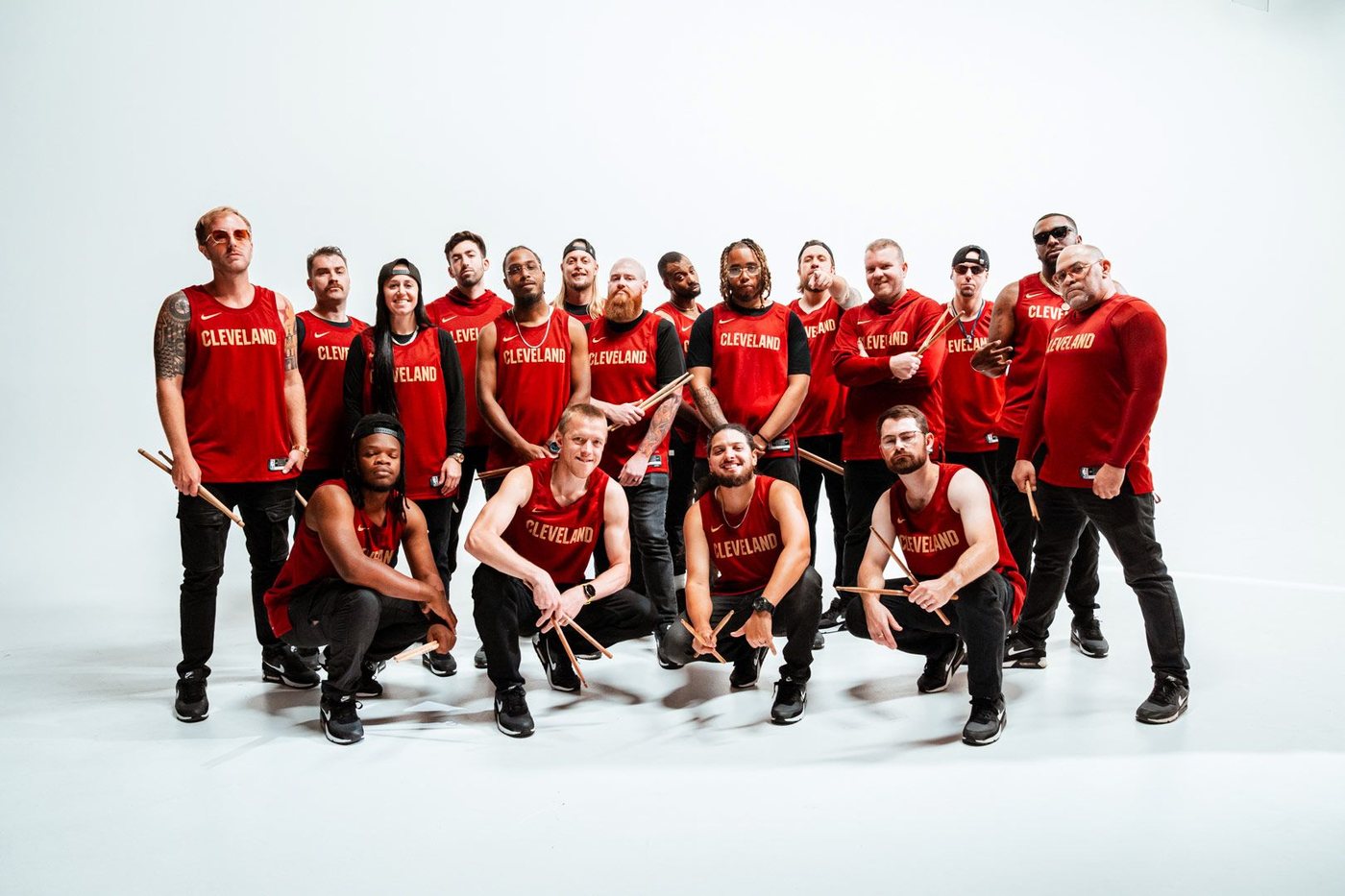 Cleveland Cavaliers entertainment performers pose at Cedar Point