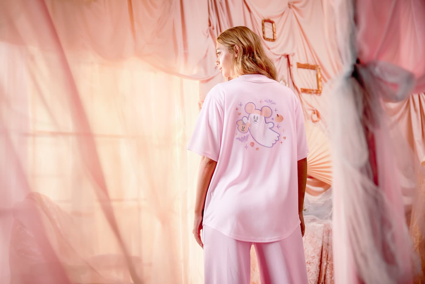 Back of the pink Disney Cutie Ghost sports jersey