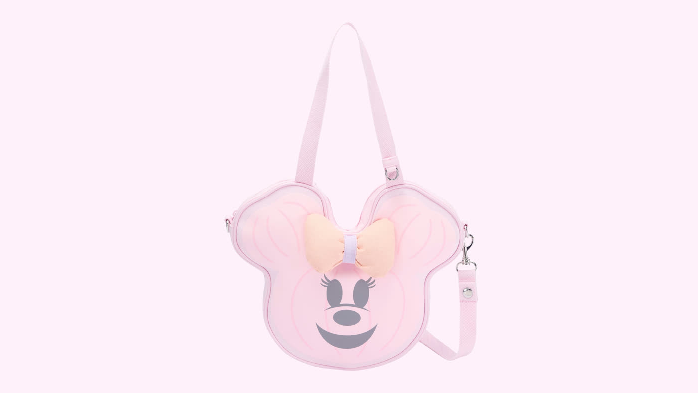Pink Minnie Mouse pumpkin face tote