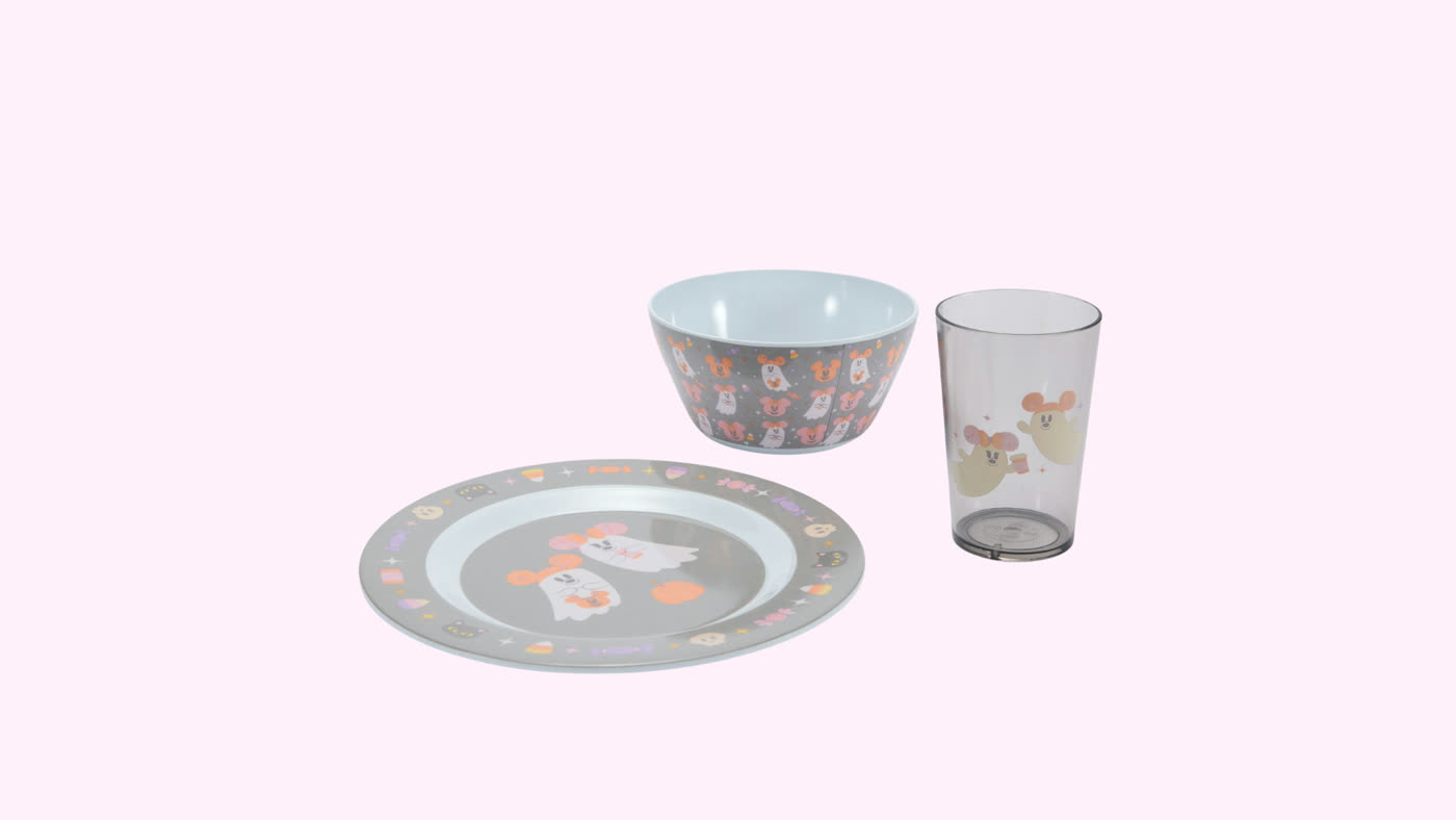 Disney Cutie Ghost plate, bowl and cup