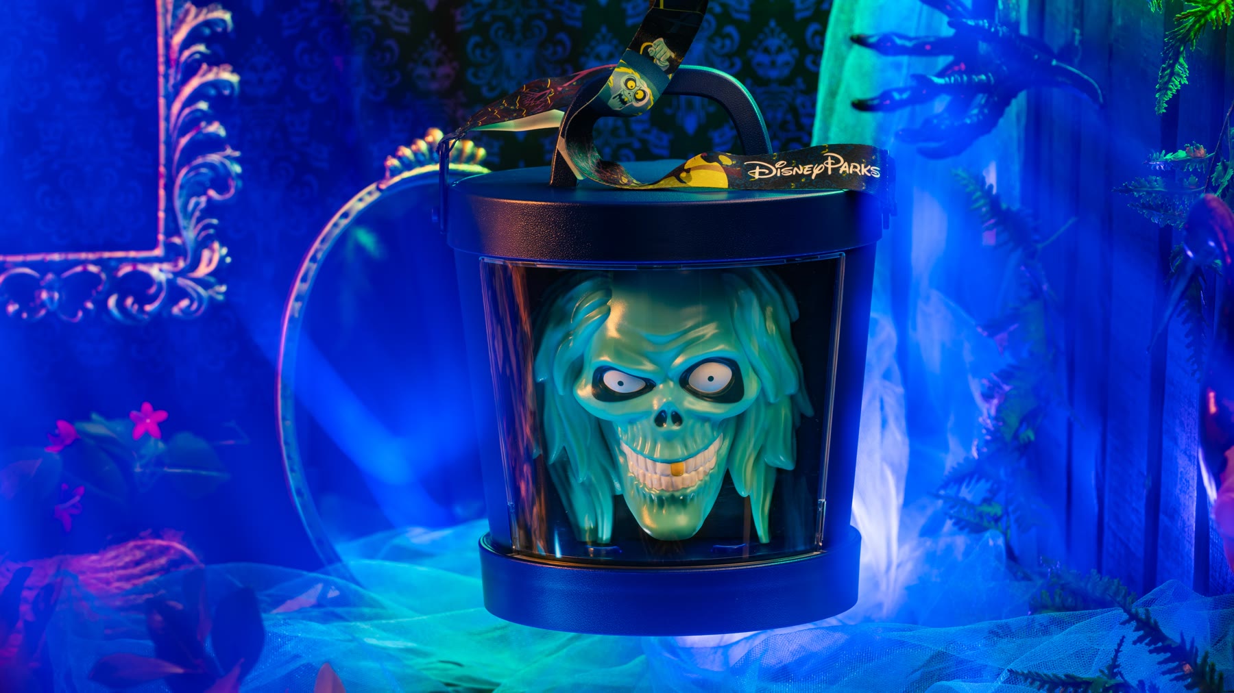 Hatbox Ghost popcorn bucket for D23 Day at Disneyland Resort
