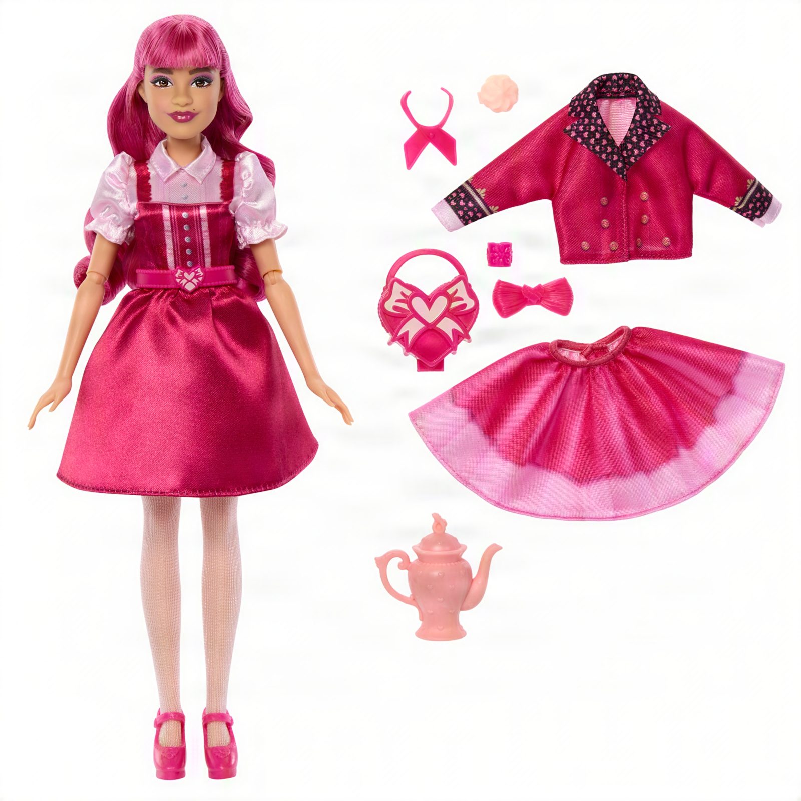 Pink Tea Party Reveal doll with outfit pieces and accessories