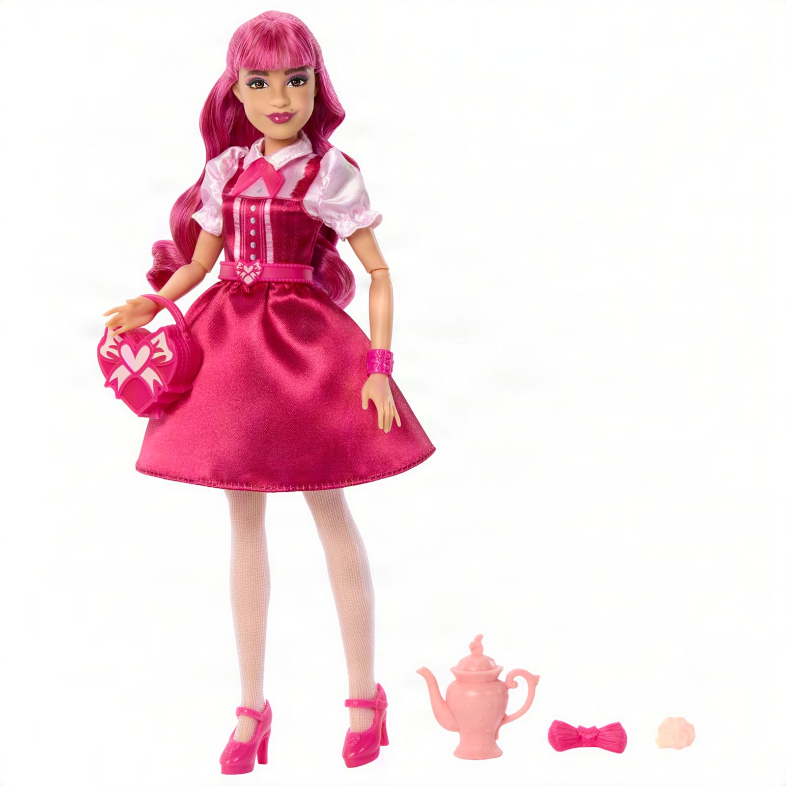 Pink Tea Party Reveal doll in a pink and black dress
