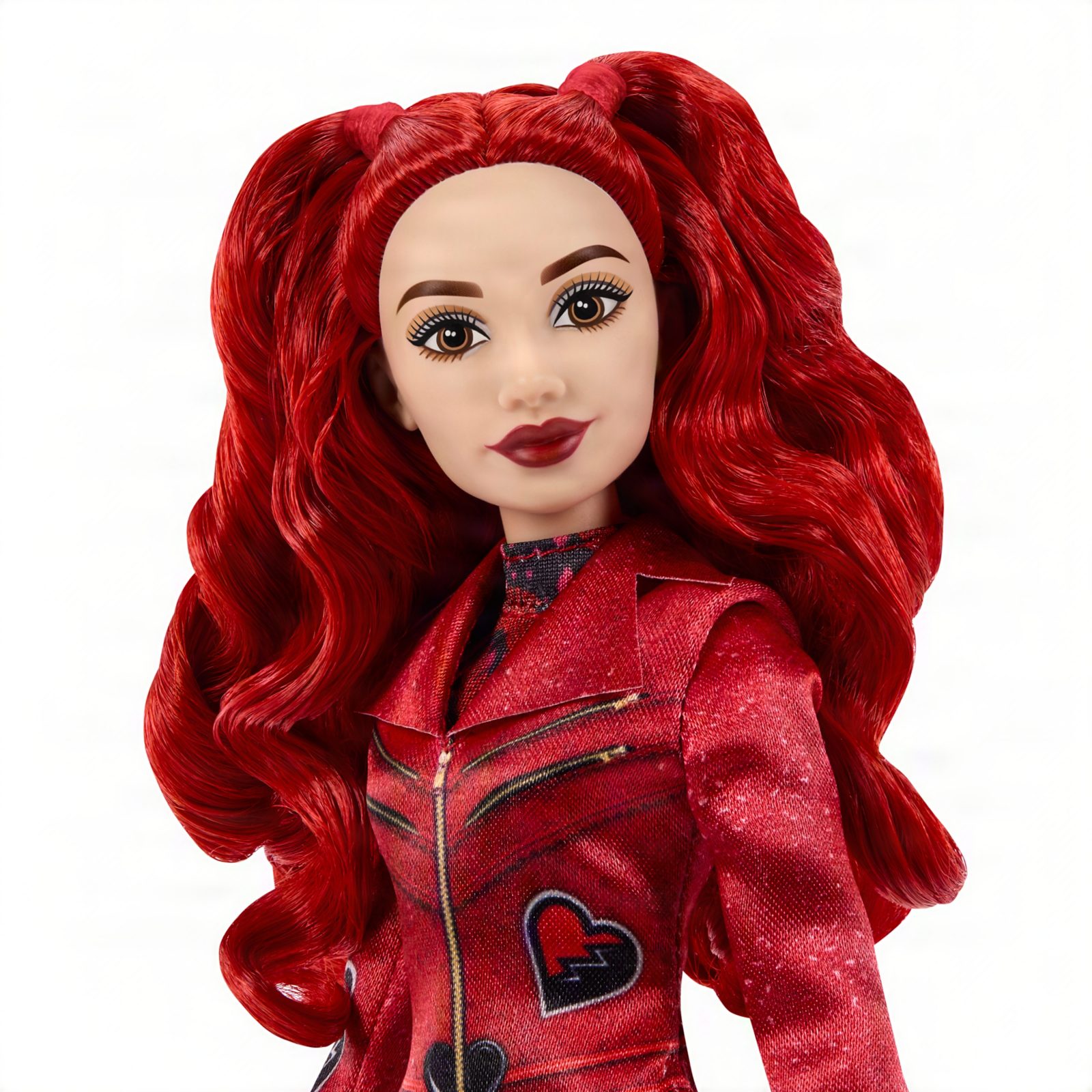 Red singing doll shown from the side