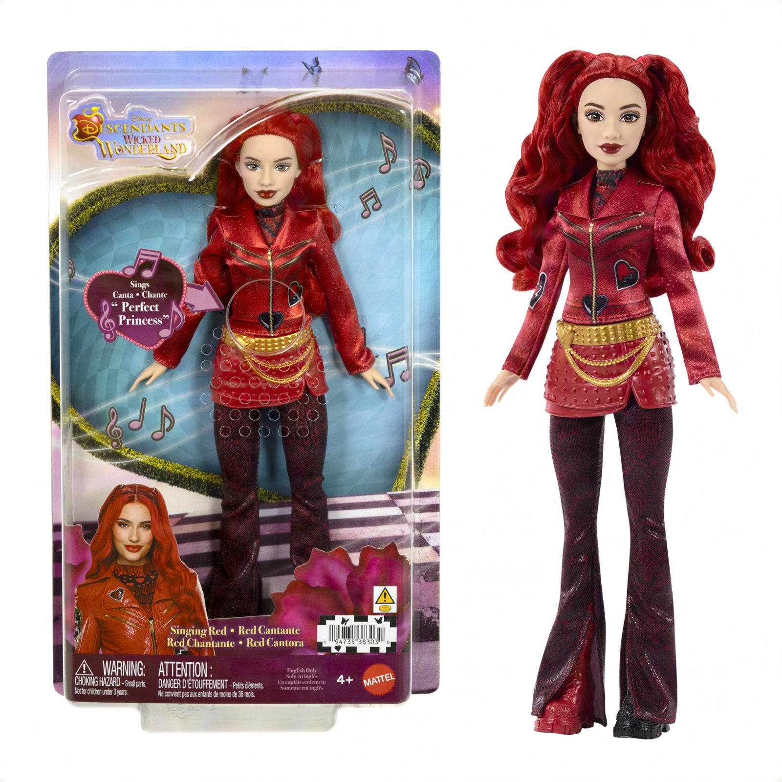 Red singing doll from Descendants Wicked Wonderland