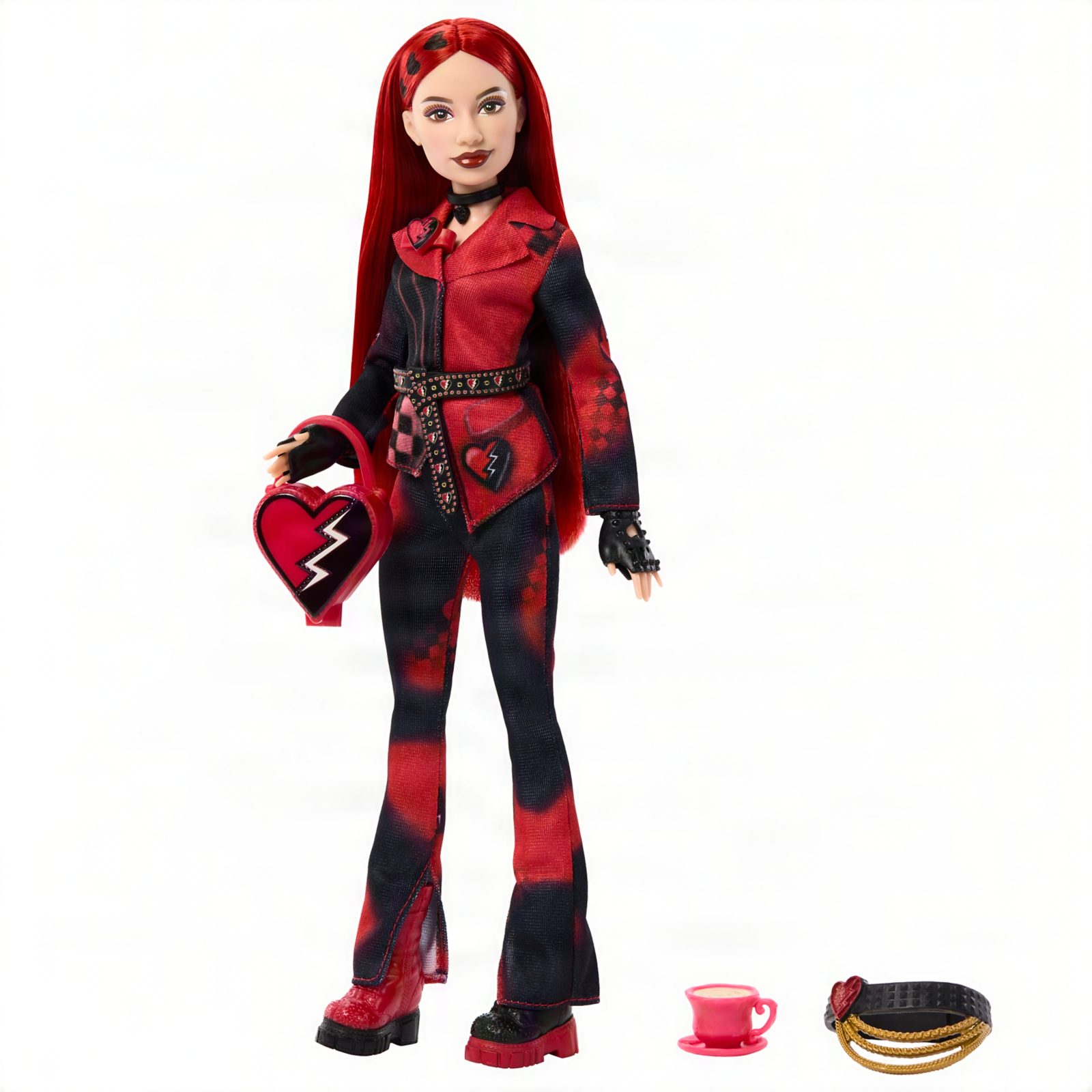 Red Tea Party Reveal doll in a red and black outfit