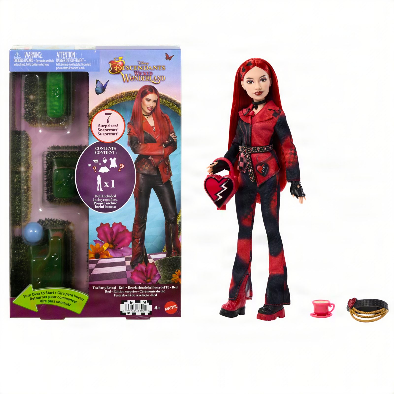 Red Tea Party Reveal doll and maze-themed package