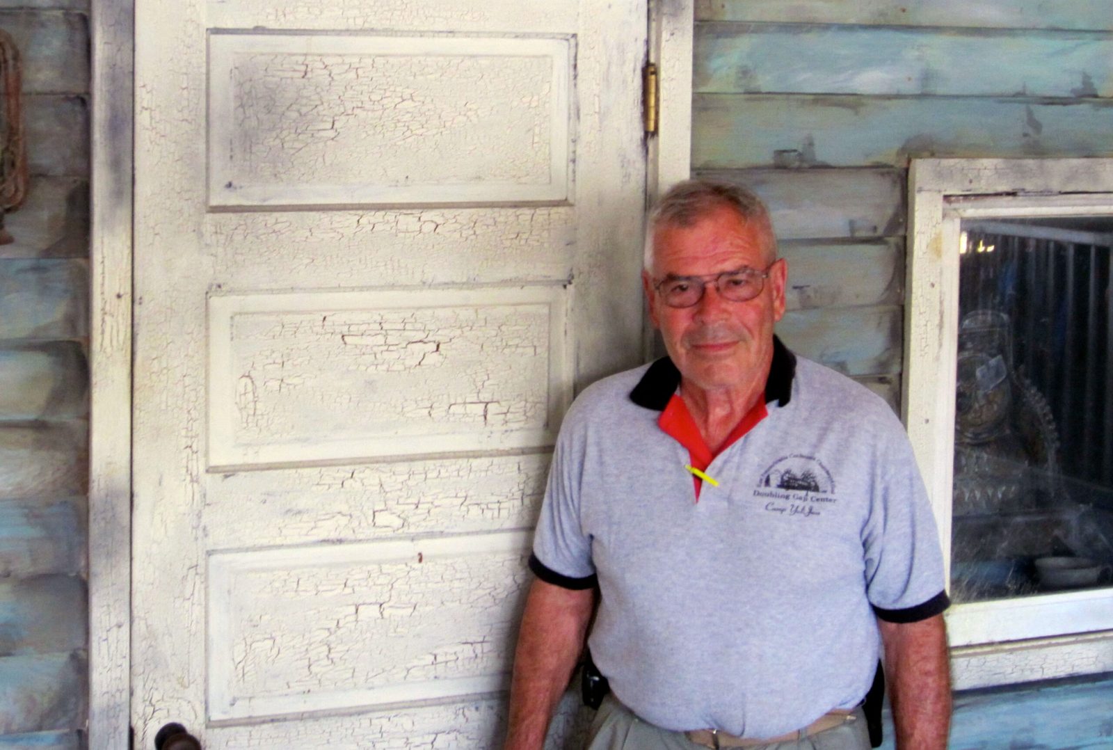 Dick Knoebel standing outside Black Diamond at Knoebels