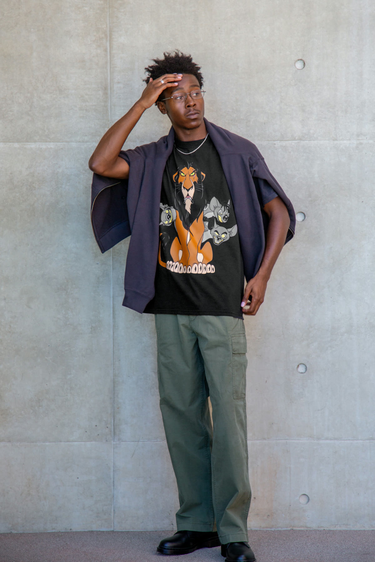 Black Lion King shirt with Scar, Shenzi, Banzai and Ed