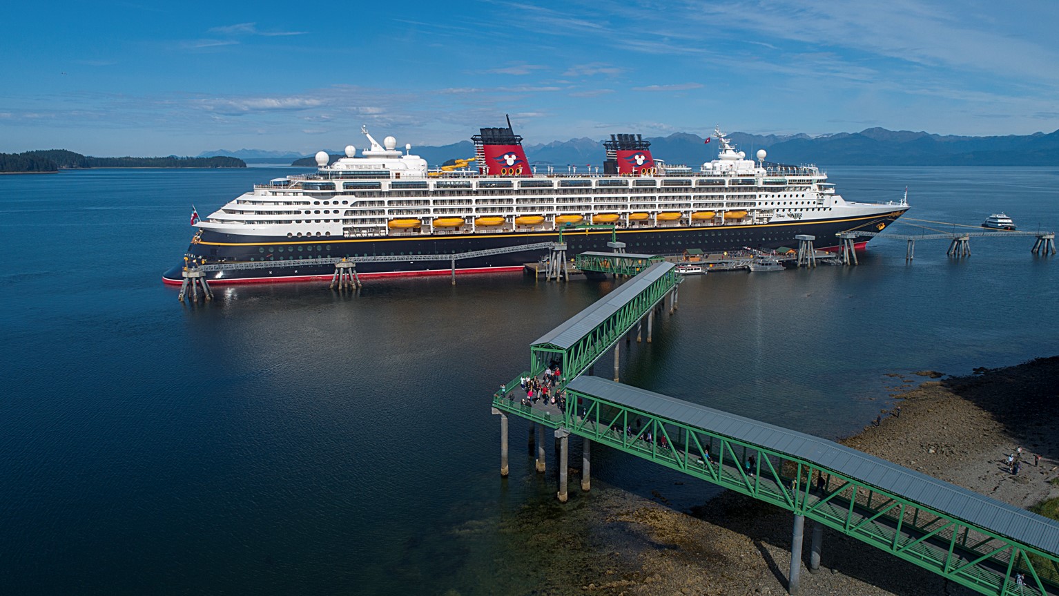 Disney Wonder docked at Icy Strait Point in Alaska