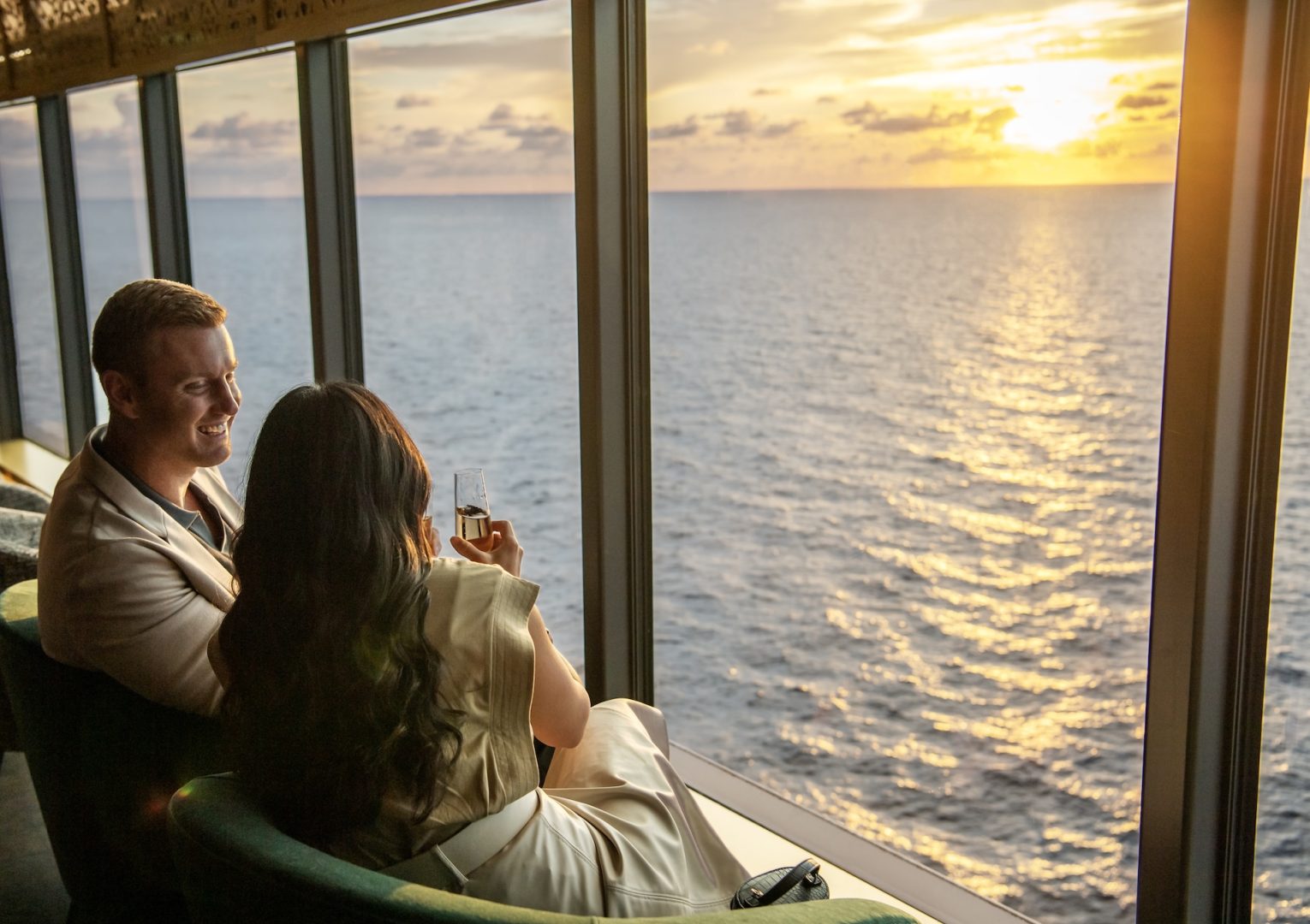 Family viewing a Disney Cruise Line ship during a Panama Canal itinerary