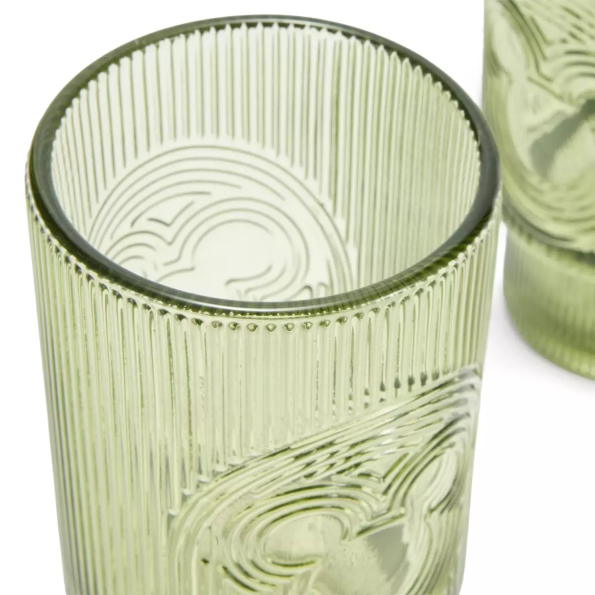 Mickey Mouse Icon Tall Glass Set, Green, official product view 4.