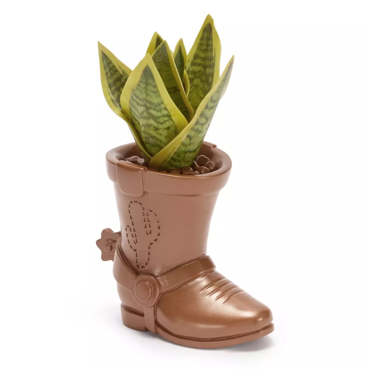 Woody Boot Faux Succulent Holder, official product view 1.