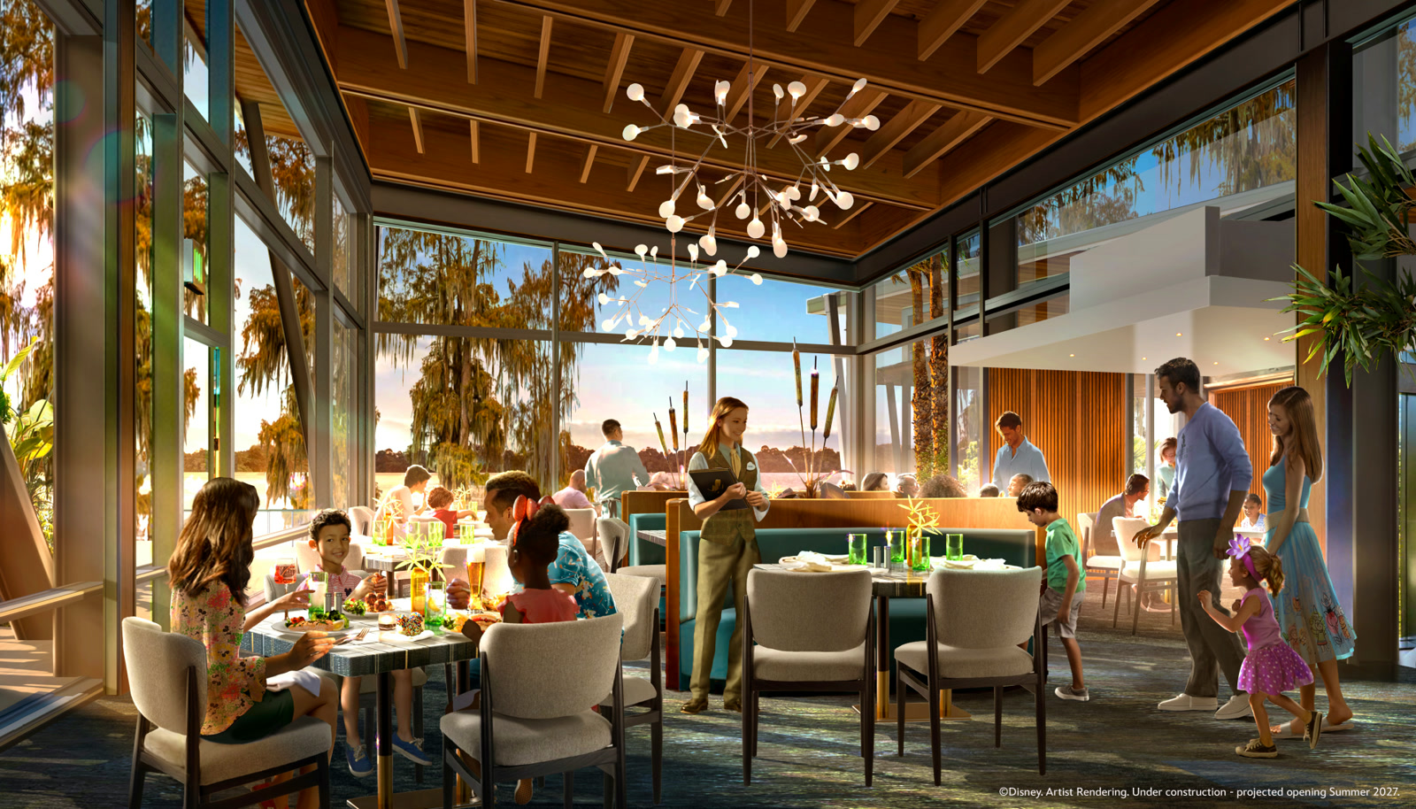 Artist rendering of the interior of Moonglade at Disney Lakeshore Lodge